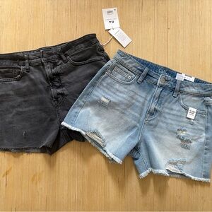 NWT Juniors Size 4 Denim Shorts 2 Pair Distressed Boho Festival Jean Women’s